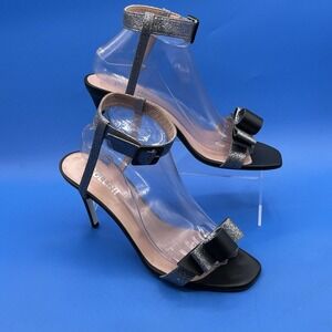 Pollini Open Toe Strappy Ankle Buckle High Heels Glitter Coquette (EU 41) US 10